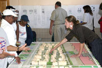 A public meeting where the conceptual designs for the Faubourg Lafitte development in New Orleans were discussed with residents after Hurricane Katrina.