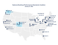 map of 33 jurisdictions in building performance standards coalition