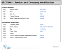 page 1 of a product circularity data sheet