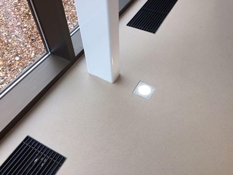 Corques Liquid Lino uses similar ingredients to those in standard linoleum—vegetable oils, cork, wood “flour,” linseed oil, limestone, and mineral pigments—but it comes in 5-gallon buckets rather than sheets or tiles.