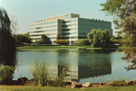 totally standard 80s suburban office park.
